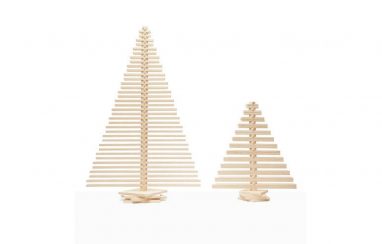 Small and Large Sized Wooden Christmas Trees from One Two Tree Design