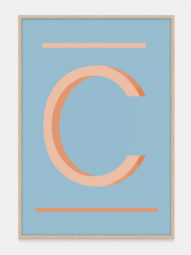 Alphabet Art Print in Orange C, available at One Two Tree
