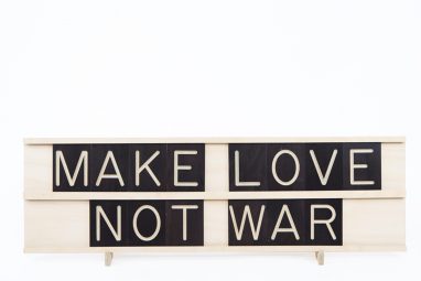 Make Love Not War - 10x2 Wooden Message Board from One Two Tree