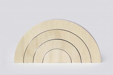 Wooden Rainbow Stacker Toy from One Two Tree Designs