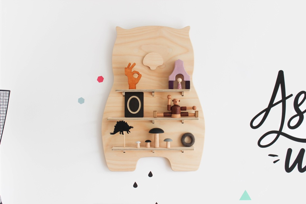 Wally Wombat Wall Shelf Treasure Board styled on a Wall