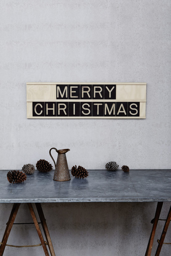 Merry Christmas Message Board in a Wall - Wooden Wall Decoration Arts by One Two Tree