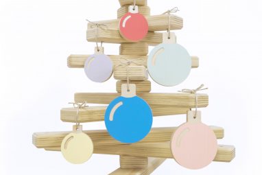 Wooden Bauble Set in Christmas Tree - Baubles Tree Hanging Ornaments by One Two Tree Designs
